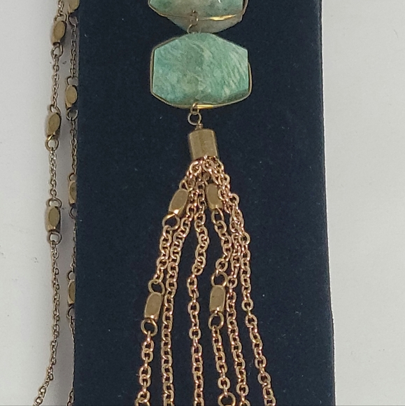 23" Natural Stone Look Necklace w/Beaded Chain and Tassel Detail - Picture 13 of 14